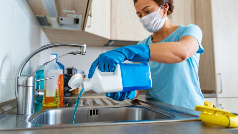Déboucher son évier avec des produits chimiques