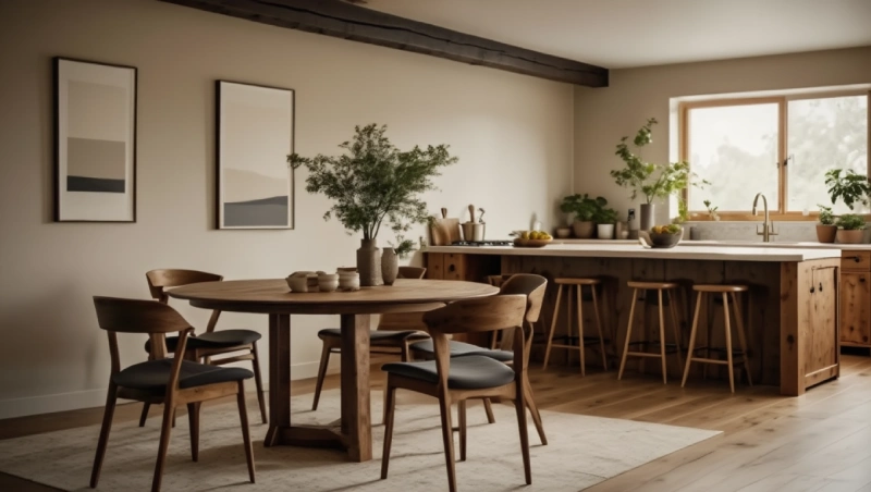 creer salle a manger conviviale avec bois massif lumiere