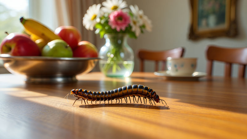 mille pattes dans maison signification dans entree