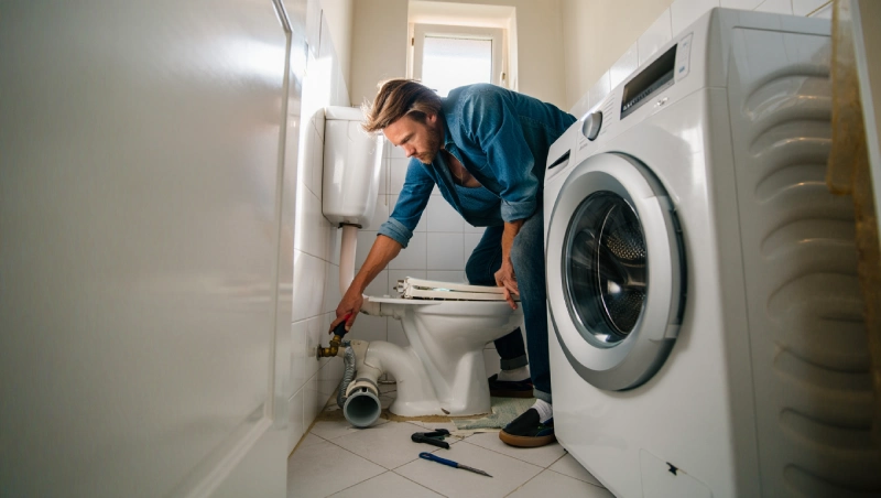 lave linge dans wc amenager