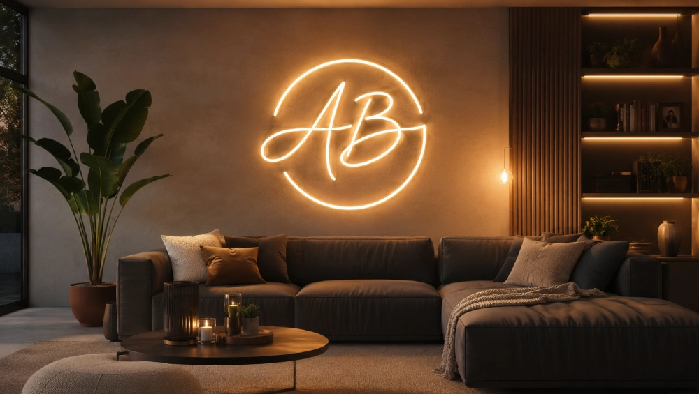 logo neon deco personnalise piece
