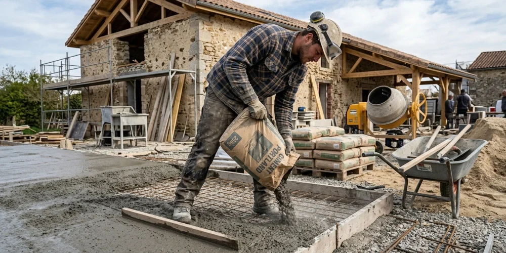 Combien de sacs de béton pour 1 m² ? Calcul et tableaux